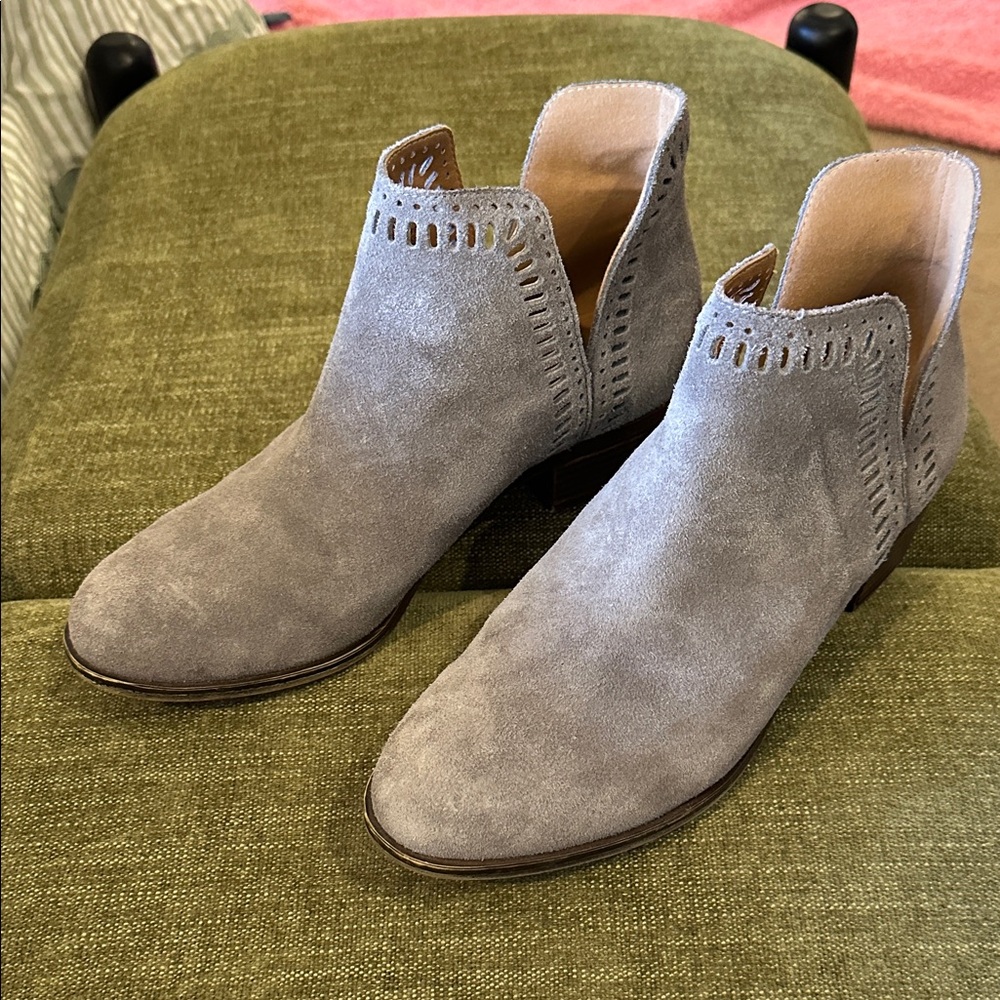 Lucky Brand Gray Suede Ankle Booties